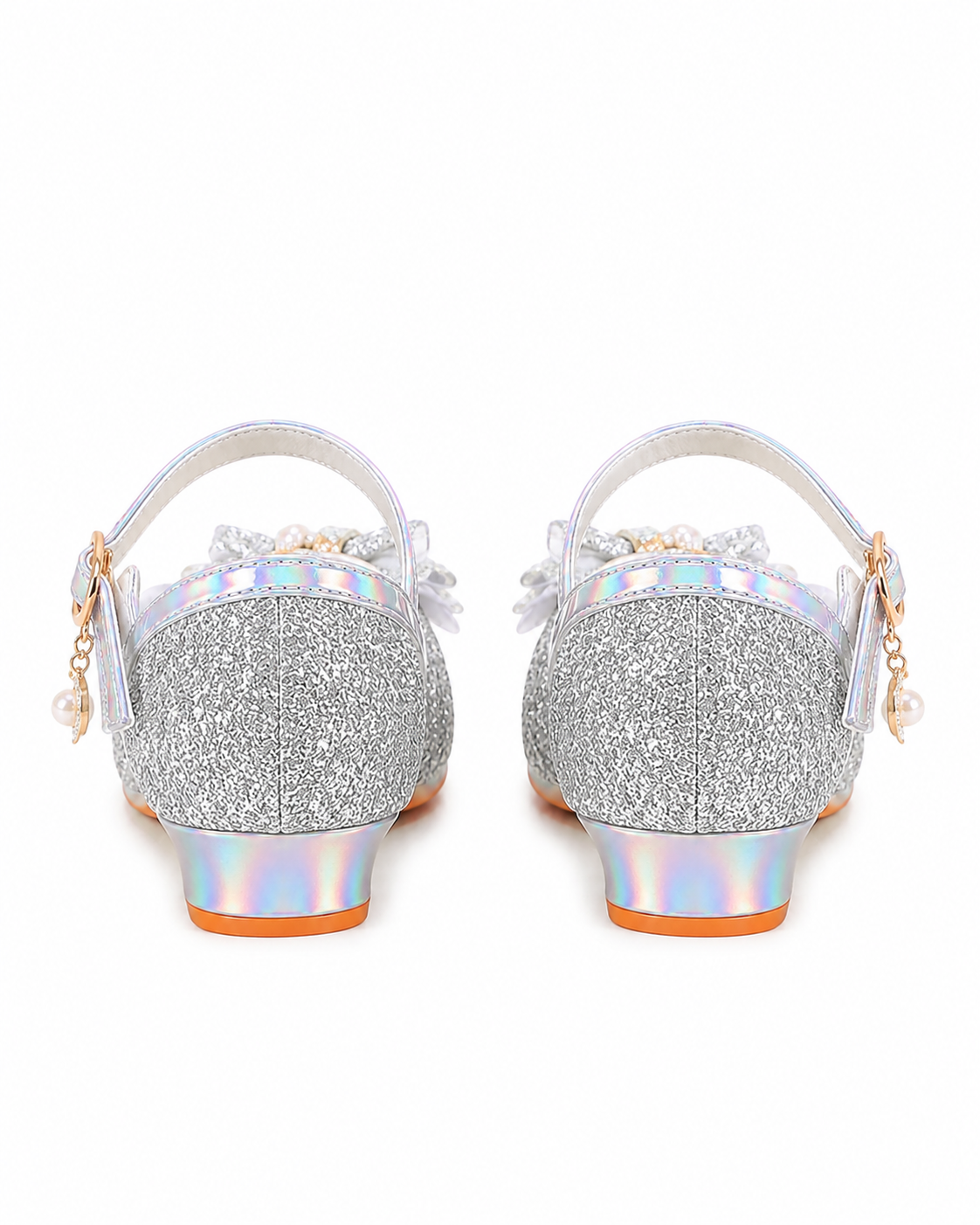 YUNICUS Girls’ Pink Glitter Mary Jane Shoes with Bow | Party Dress Heels