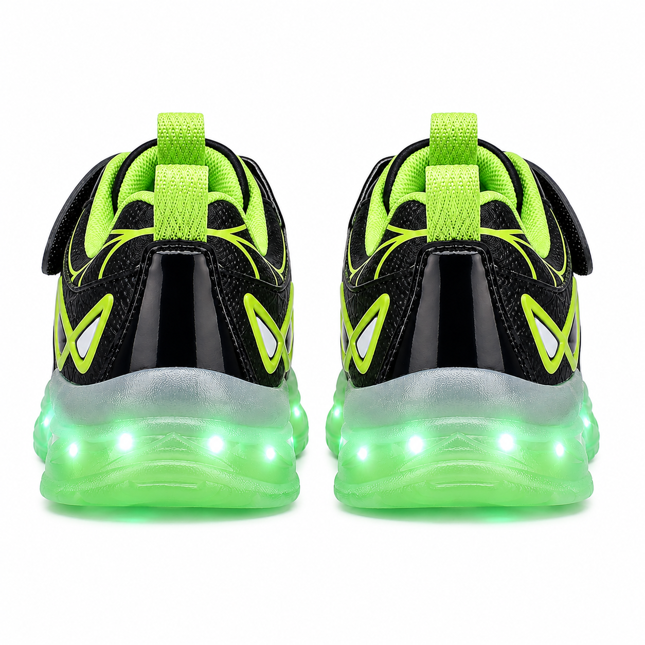 YUNICUS Kids LED Light Up Shoes – Spider Web USB Rechargeable Sneakers