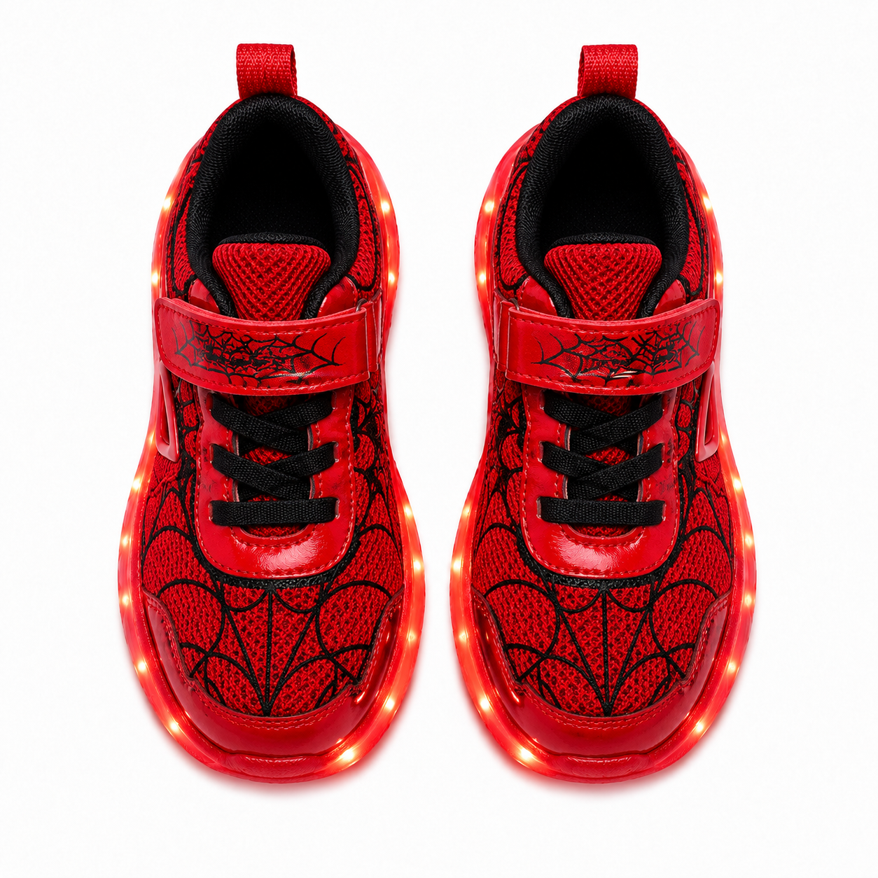 YUNICUS Kids LED Light Up Shoes – Spider Web USB Rechargeable Sneakers