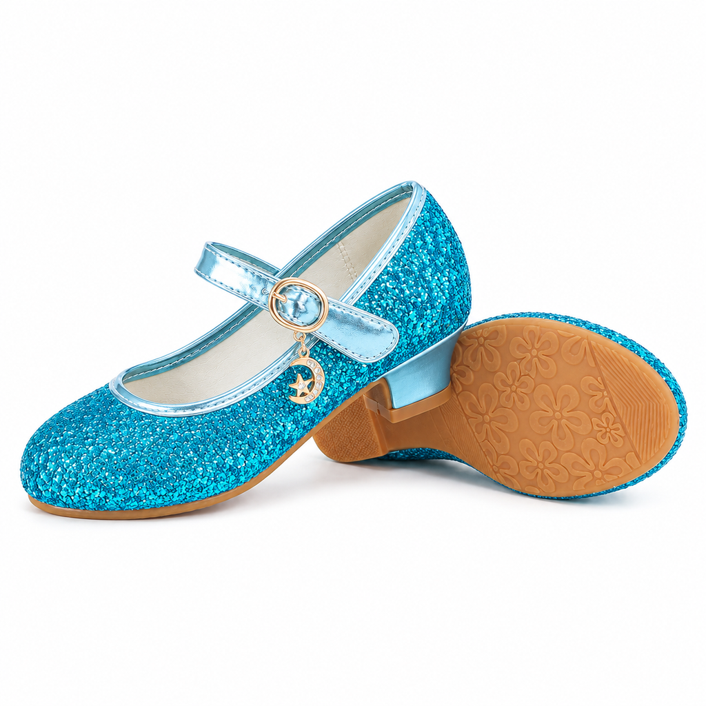 ALPHELIGANCE Girls Sparkle Mary Jane Princess Dress Shoes – Glitter Party Flats