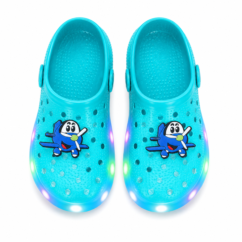 YUNICUS Toddler Girls’ Clear Light-Up Jelly Shoes with Dinosaur Charm and Breathable Holes