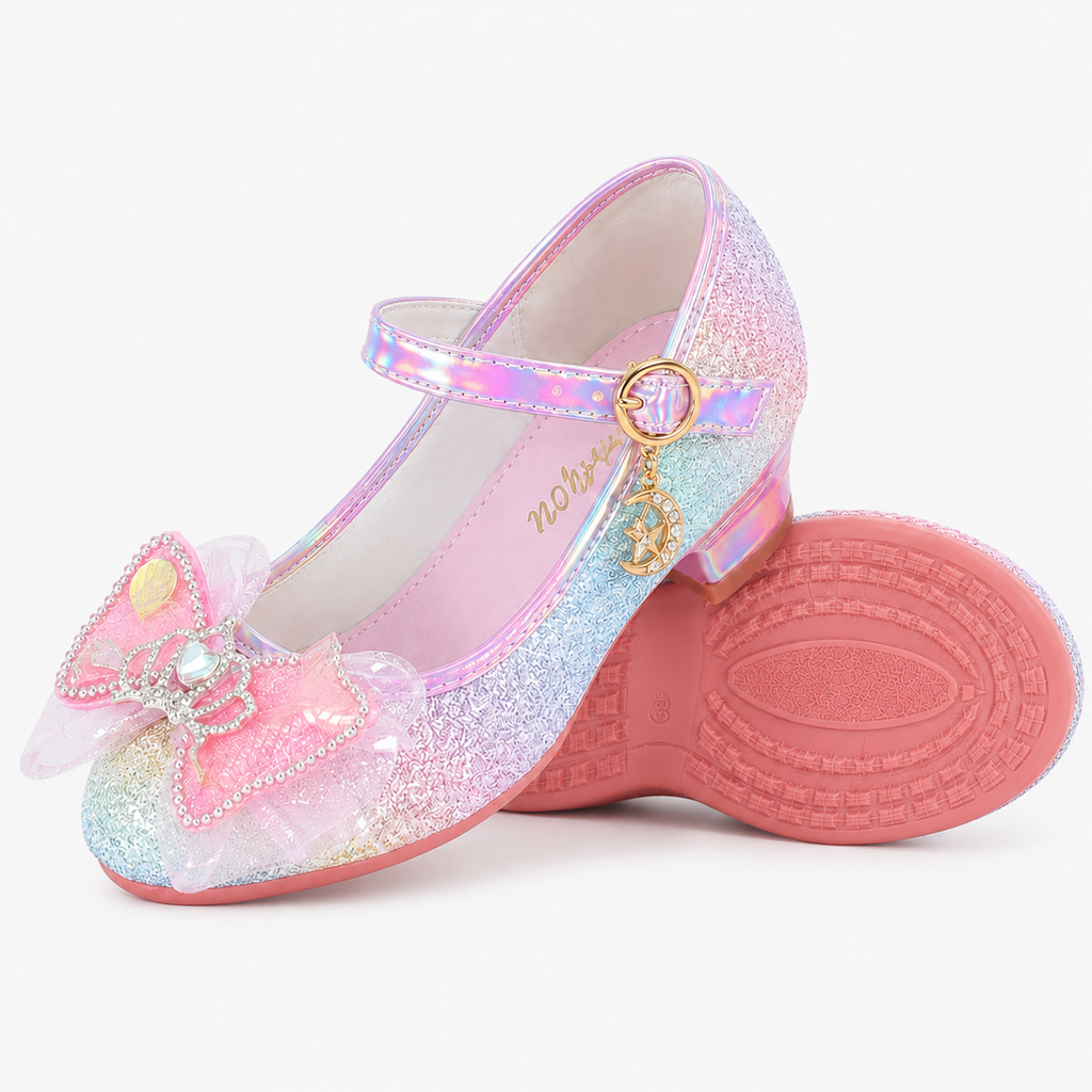ALPHELIGANCE  Girls Sparkle Mary Jane Princess Dress Shoes – Glitter Party Flats